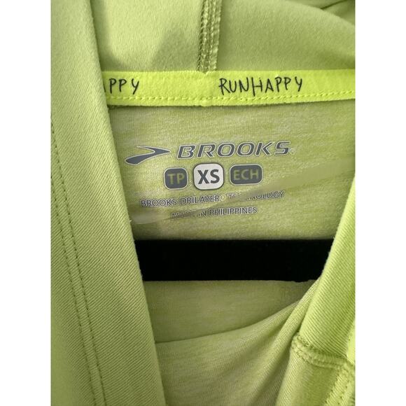 Brooks Women's Dash Running Hoodie Envelope Pocket Left Wrist Size XS Neon - Picture 5 of 11